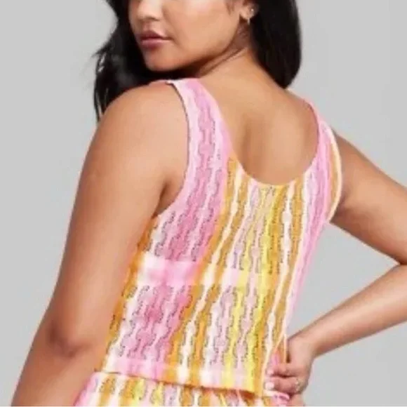 Striped Pink and Orange Cover-Up Set - Picture 4 of 6